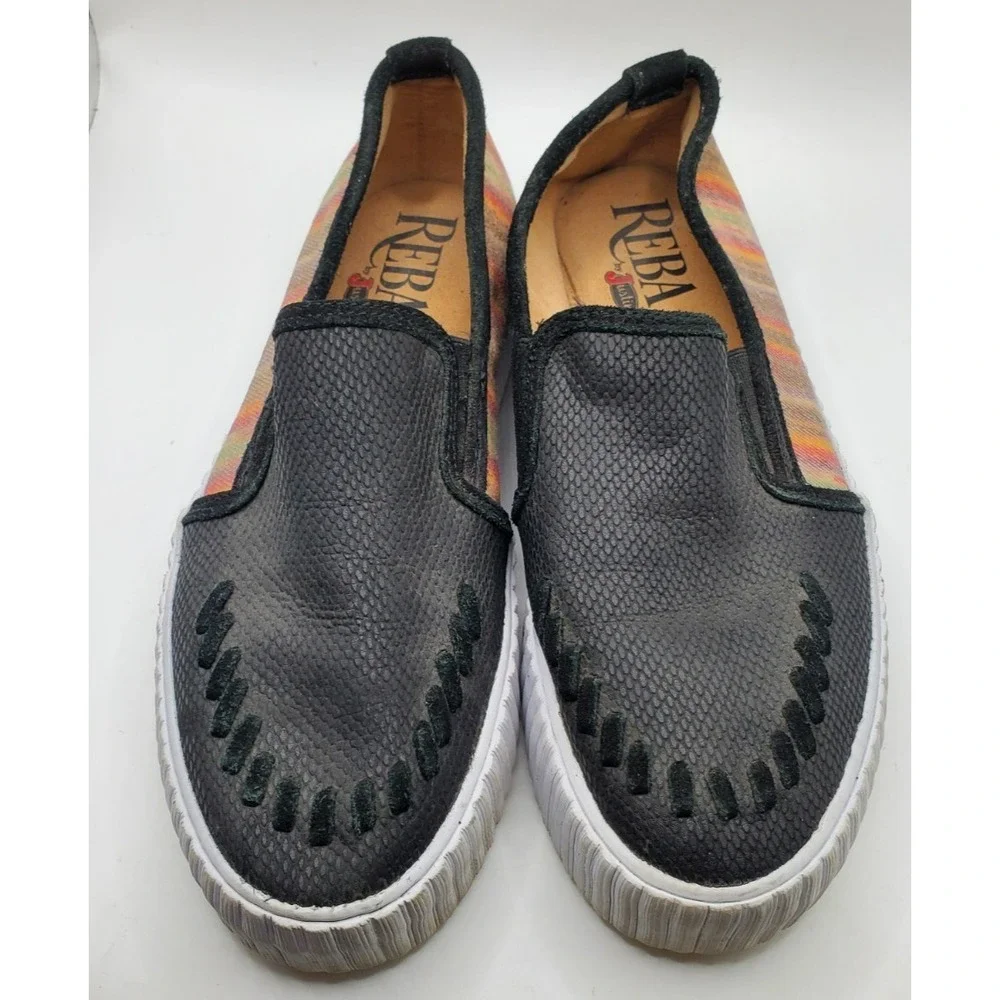 Reba by Justin RML080 Alice Platform Black Multi Color Stripe 8.5M Shoes